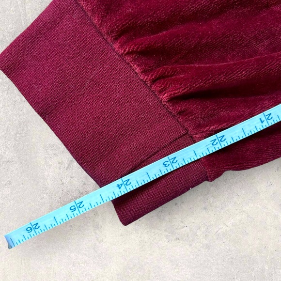 Gap Velour 2 Piece Track Pant Sweater Set Crimson Size Small - Picture 14 of 16